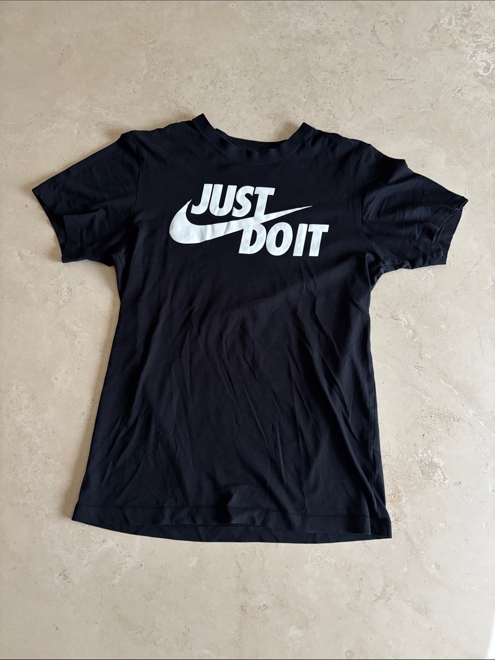Nike Black Tee with White Logo Print